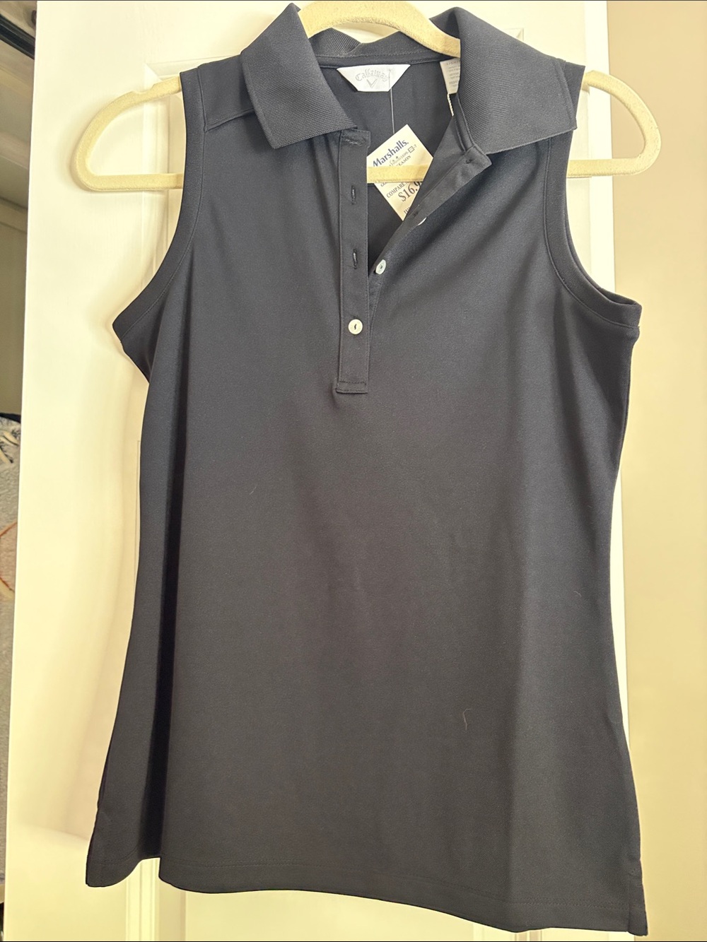 Women’s Black Sleeveless Golf Polo Tank Top Small